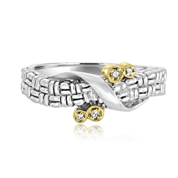 Philip Andre 18K Gold & Sterling Diamond Ring - Picture 3 of 6